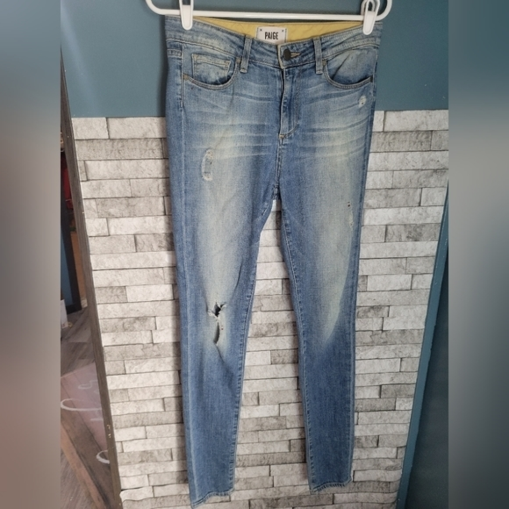 Paige‎ Distressed Jeans Hoxton Ultra Skinny Size  27